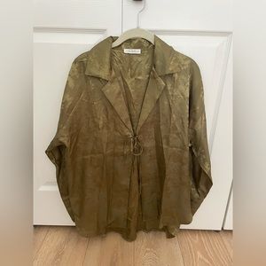 12th tribe tie front silk shirt